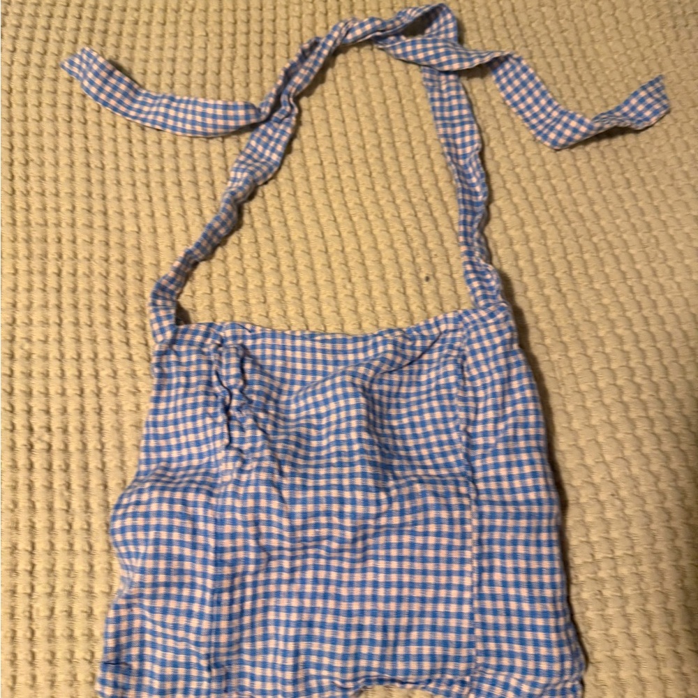 Reformation linen plaid gingham top size 2